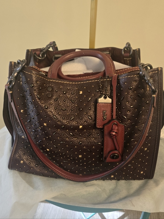 Coach ROGUE 30 Oxblood With Rivets - Picture 2 of 16